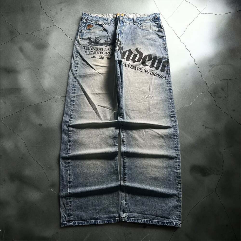 Vintage Akademiks Trans Atlantic Taskforce Y2K Baggy Jeans Light Wash